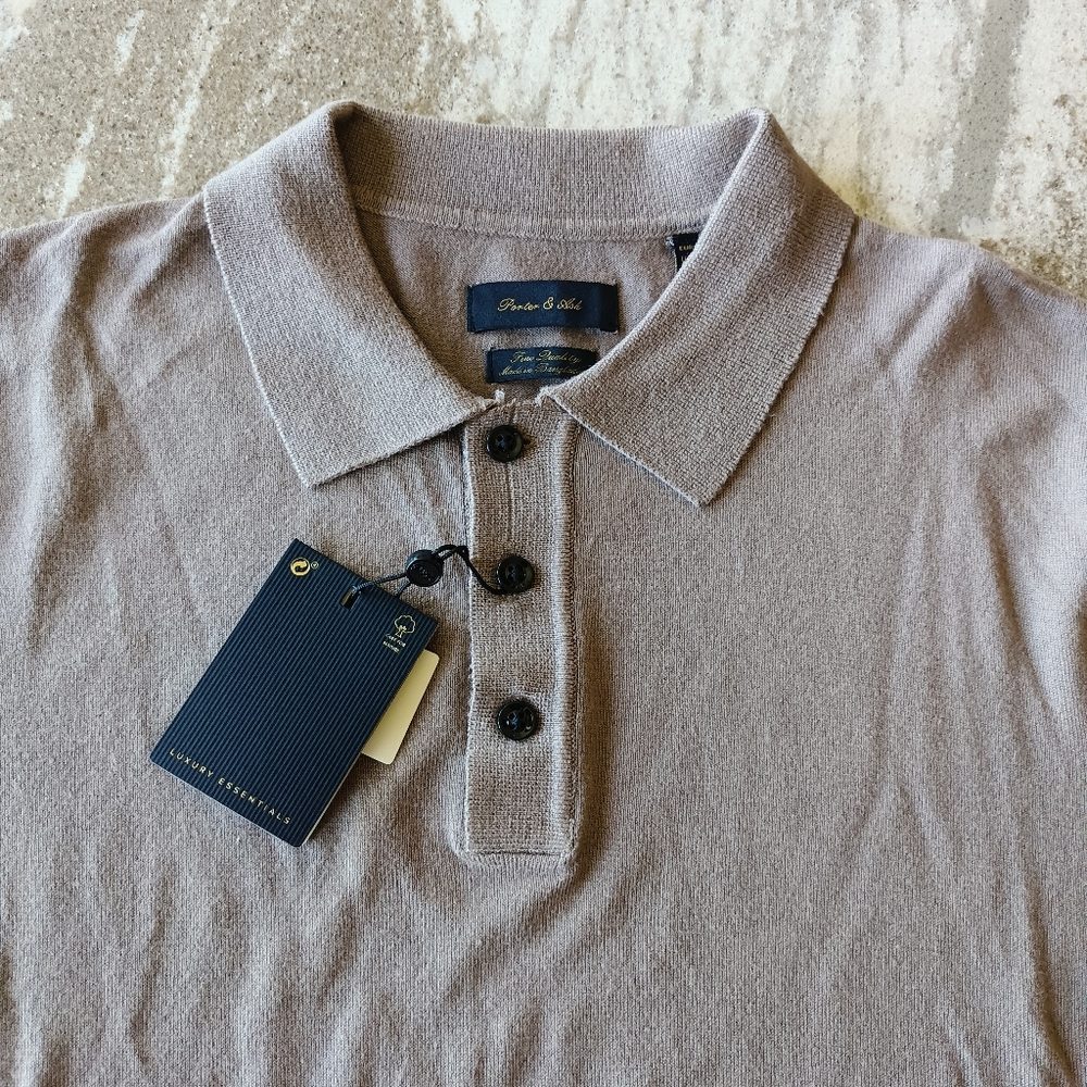 Porter & Ash Men's Luxury Knit Polo Shirt New Size Medium